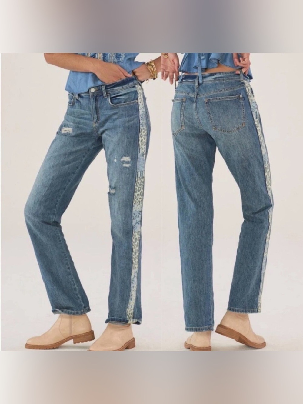 Anthropologie Pilcro Slim Boyfriend crop jeans with side detail